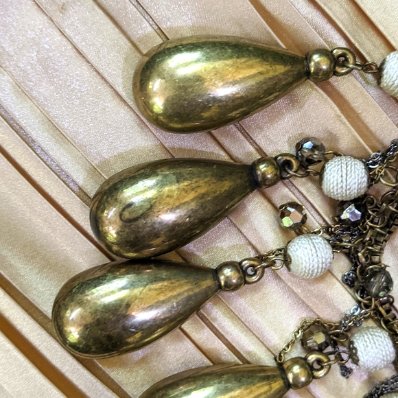 Vintage Solid Brass Multi-Pendant Necklace - Picture 4 of 4